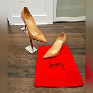 Christian Louboutin Women's Tan Patent Pumps - Size 36 1/2